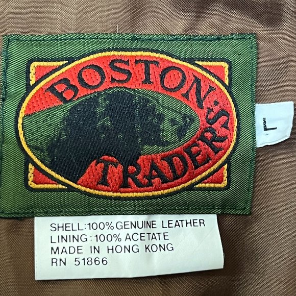 Boston Traders Men's Suede Bomber Jacket Brown Full Zipper Size L - Picture 5 of 10